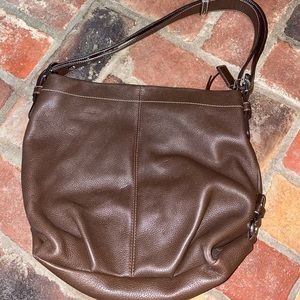 Brown leather Coach purse